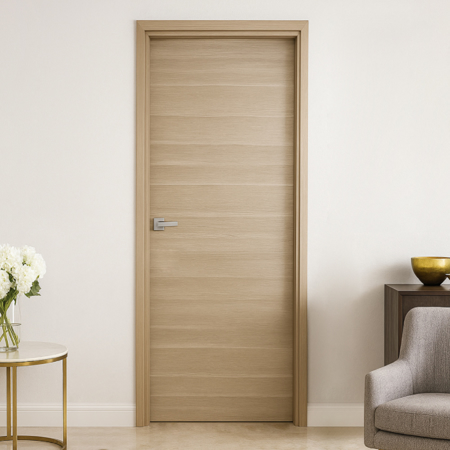 Urban Door Liso White Oak 2'-4" x 6'-8" Pre-Hung Interior Left