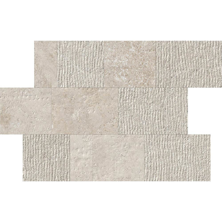Travertine Mosaic Nativa Falda Aurum Lapis Mix 12"X16" 3/8"