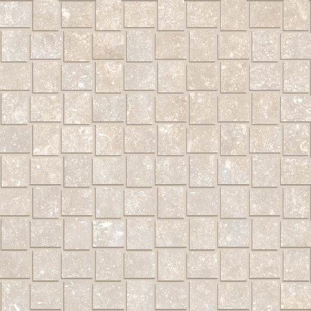 Italian Porcelain Mosaic Carrière du Kronos Bruges Trama 12"X12" 3/8" Natural