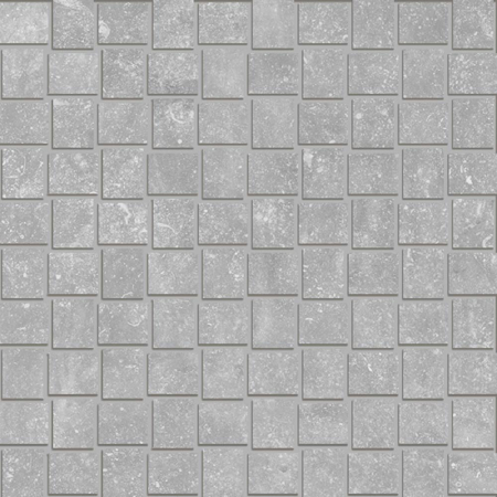 Italian Porcelain Mosaic Carrière du Kronos Gent Trama 12"X12" 3/8" Natural