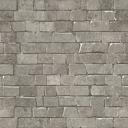 Italian Porcelain Mosaic Le Reverse Taupe Broke 12" x 12" 3/8" Natural