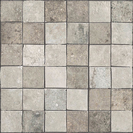 Italian Porcelain Mosaic Le Reverse Taupe 12" x 12" 3/8" Natural