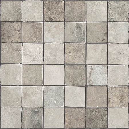 Italian Porcelain Mosaic Le Reverse Taupe 12"X12" 3/8" Natural