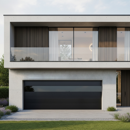 Contemporary Garage Door Black 8' x 7'