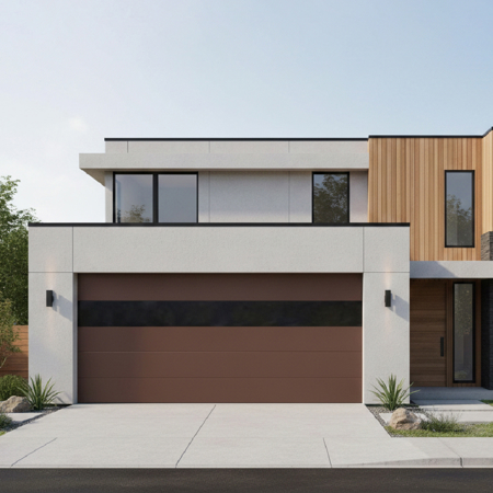 Contemporary Garage Door Brown Mocha 16' x 7'