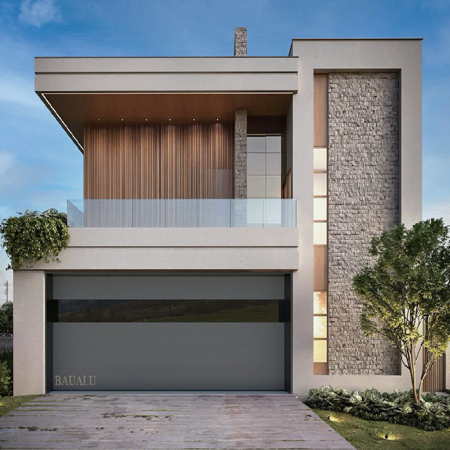 Contemporary Garage Door Titan Grey 16' x 8'