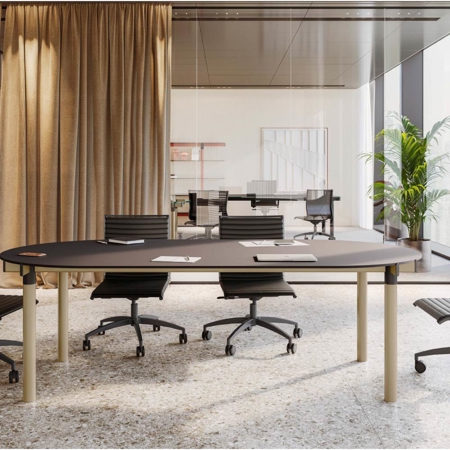 Decumano Oval Executive Table With Refined HPL Top