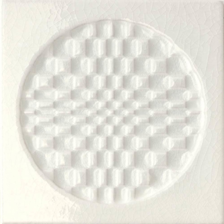 Ceramic Décor Città di Faenza Geo Bianco 6" x 6", 3/8" Glossy