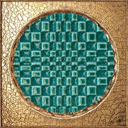Città di Faenza Geo Oro Verde 6" x 6", 3/8" Glossy Ceramic Tile