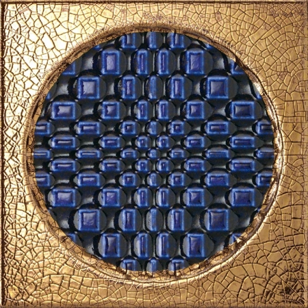 Città di Faenza Geo Oro Blu 6" x 6", 3/8" Glossy Ceramic Tile