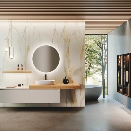Modern White Lacquer Bathroom Vanity Bluna Laccato Opaco