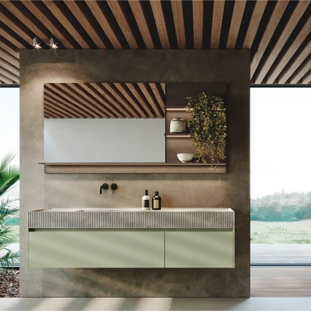 Modern Sage Green Bathroom Vanity Bluna Laccato Opaco