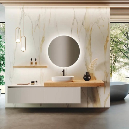 Modern White Lacquer Bathroom Vanity Bluna Laccato Opaco