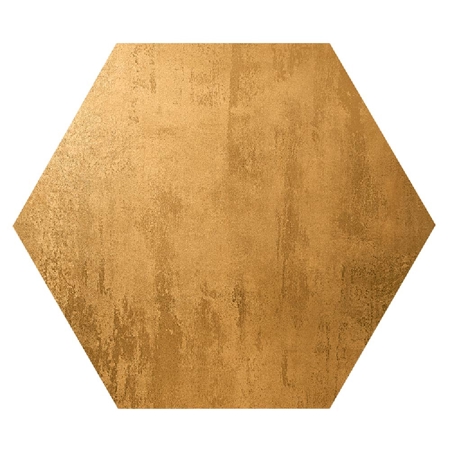 Hexagonal Omega Gold 20 5/16" x 24", 3/8" Semi-Polished Porcelain Tile