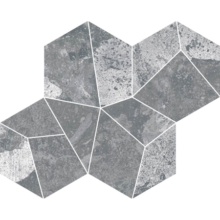 Trencadis Mosaic Lava Silver 13 3/8" x 16 5/8" Natural Porcelain Tile