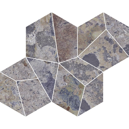 Trencadis Mosaic Lava Blend 13 3/8" x 16 5/8" Natural Porcelain Tile